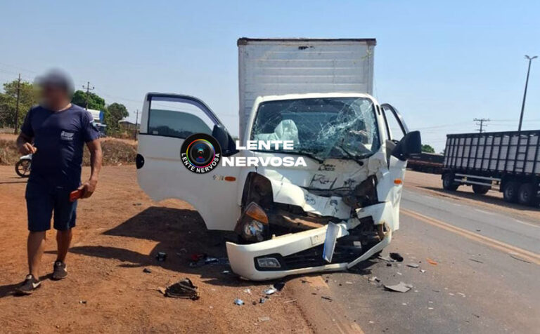 Motorista fica ferido ao ter caminhão atingido por roda de carreta na BR-364 – VÍDEO