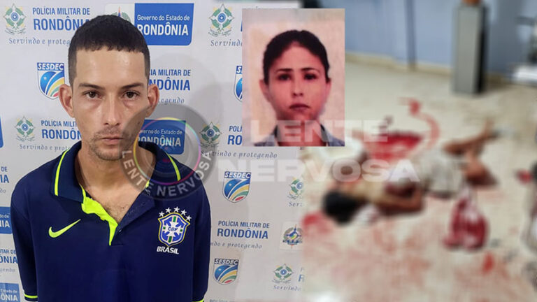 Criminoso que assassinou esposa a facadas é preso pela Polícia Militar, no Bairro Novo