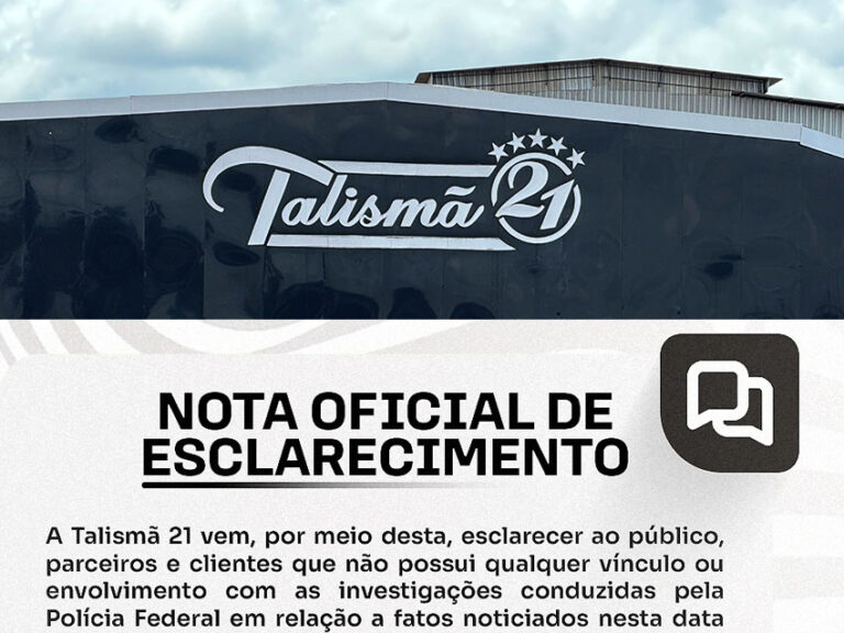 Em nota, Talismã 21 nega estar sendo investigada pela Polícia Federal