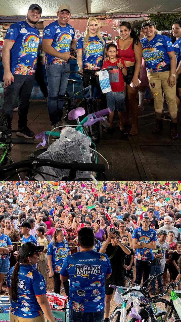 Vereador Edimilson Dourado realiza grande festa do Dia das Crianças e reúne mais de 5 mil pessoas na zona sul de Porto Velho