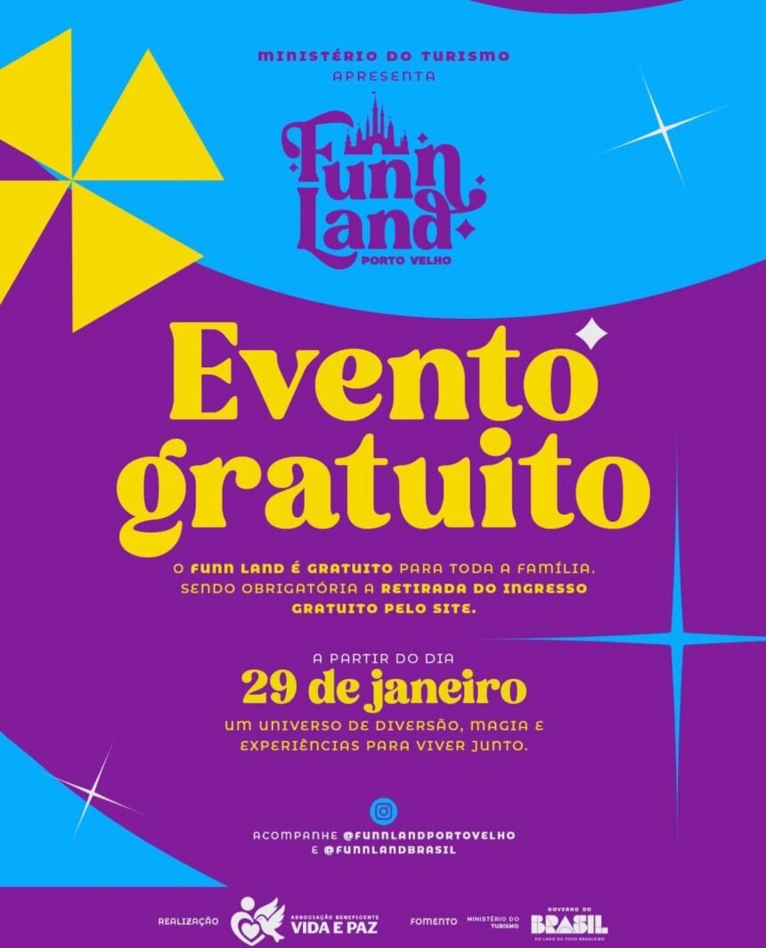 FUNN LAND começa nesta quinta-feira (29) e promete transformar Porto Velho em um universo de magia e diversão para toda a família.