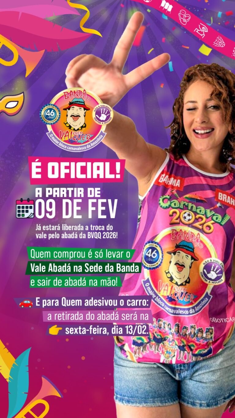 ATENÇÃO, FOLIÕES!! Entrega dos abadás da Banda do Vai Quem Quer começam na próxima segunda-feira na sede do bloco
