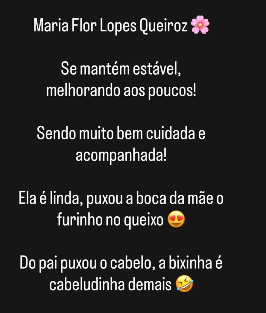 Marido de dentista que morreu durante o parto esclarece causa da morte e atualiza estado de saúde da bebê Maria Flor