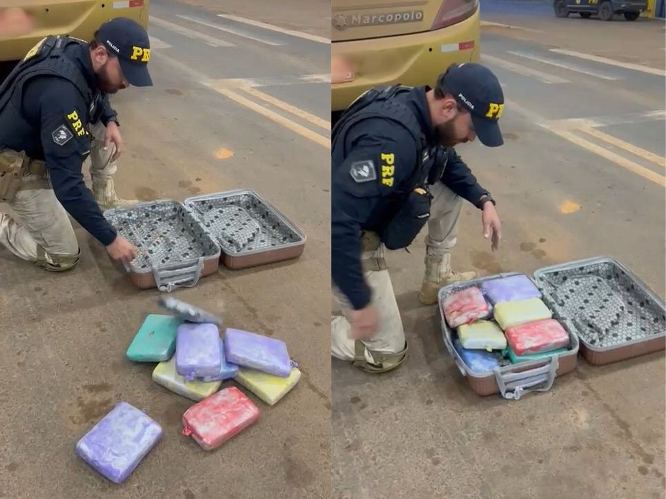 Passageira é flagrada com mais de 10 quilos de skunk em ônibus interestadual na BR-364, em Vilhena