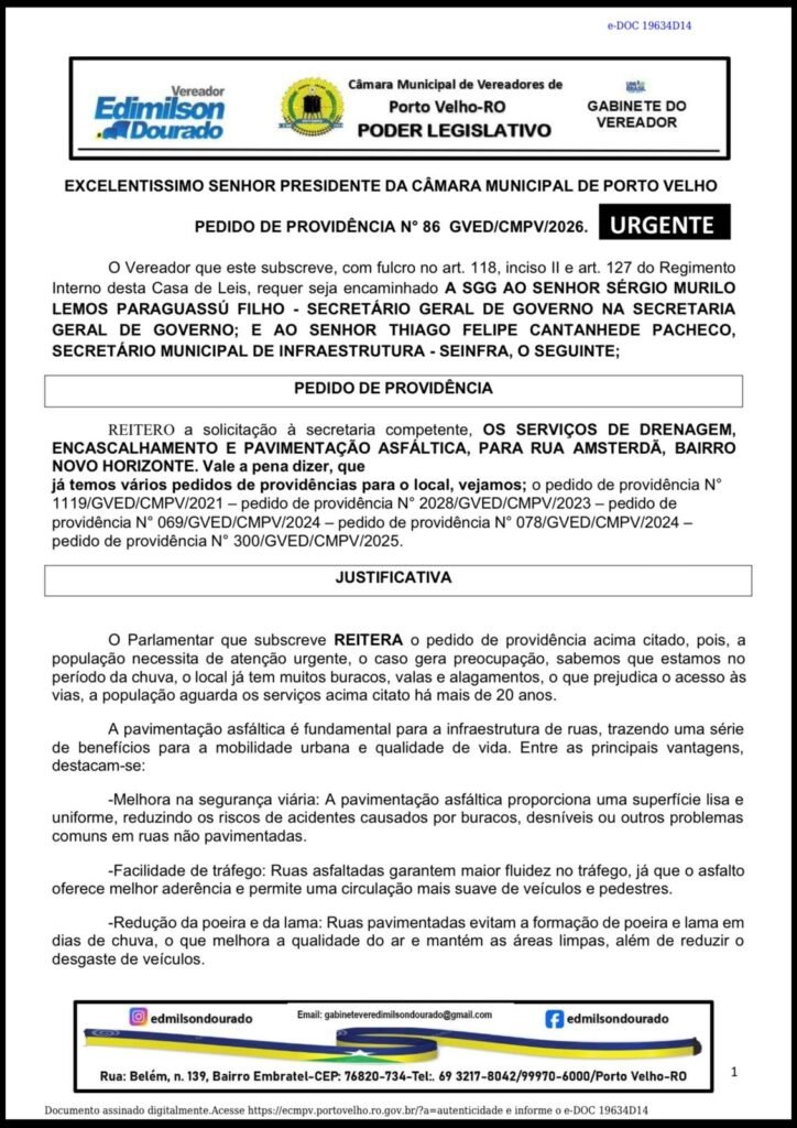 Prefeitura inicia obras de drenagem e asfaltamento na zona sul a pedido do vereador Edimilson Dourado 3 Prefeitura inicia obras de drenagem e asfaltamento na zona sul a pedido do vereador Edimilson Dourado