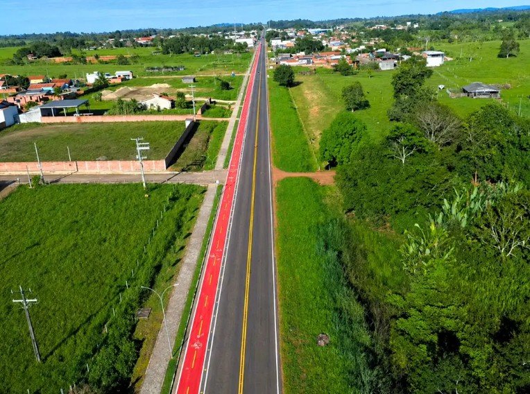 Ciclofaixa é implantada pelo governo de Rondônia no perímetro urbano da RO-470 em Nova União