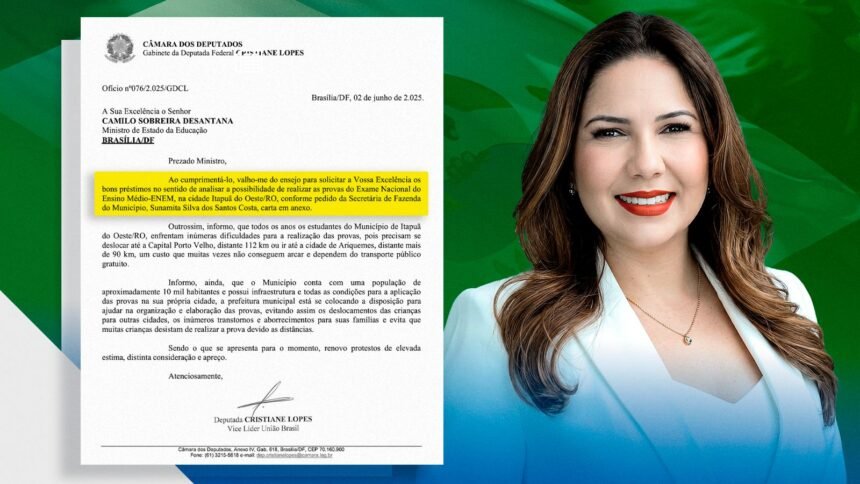 Após solicitação de Cristiane Lopes, ENEM 2026 será realizado em Itapuã do Oeste