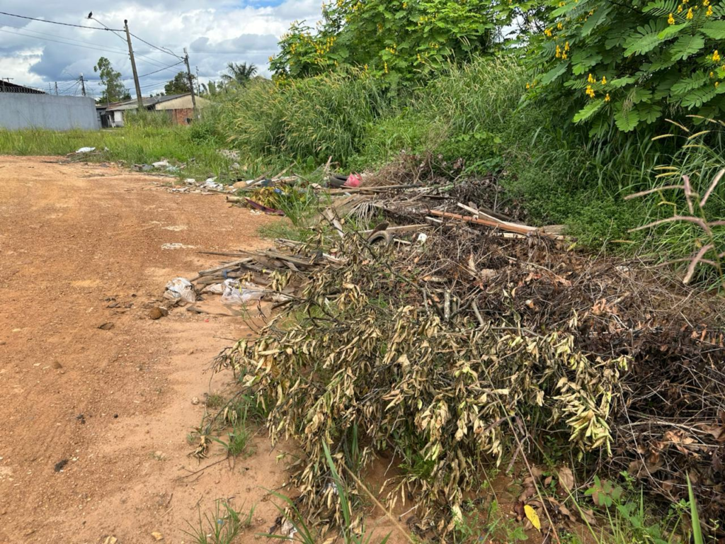 Vereador Edimilson Dourado cobra limpeza urgente em área tomada por lixo no bairro Aeroclube
