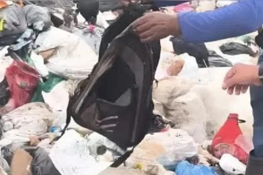 Mulher é indiciada por colocar filho em mochila e abandoná-lo no lixo