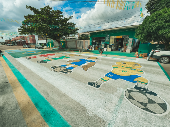 Pintura temática da Copa entra em fase final no Centro de PVH