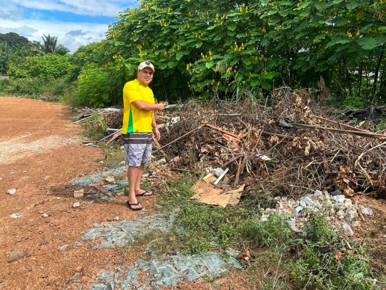 Mutirão de limpeza é realizado no Bairro Aeroclube após solicitação do vereador Edimilson Dourado