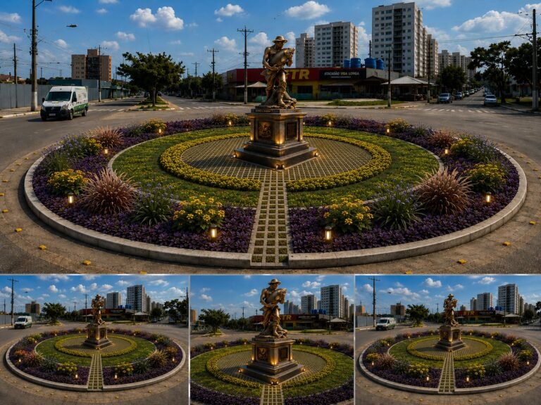 Rotatória da avenida Tiradentes com Rio Madeira ganha projeto paisagístico