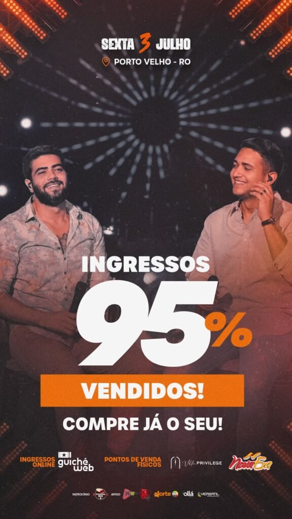 Henrique & Juliano e Grelo chegam a Porto Velho nesta sexta; ingressos entram na reta final