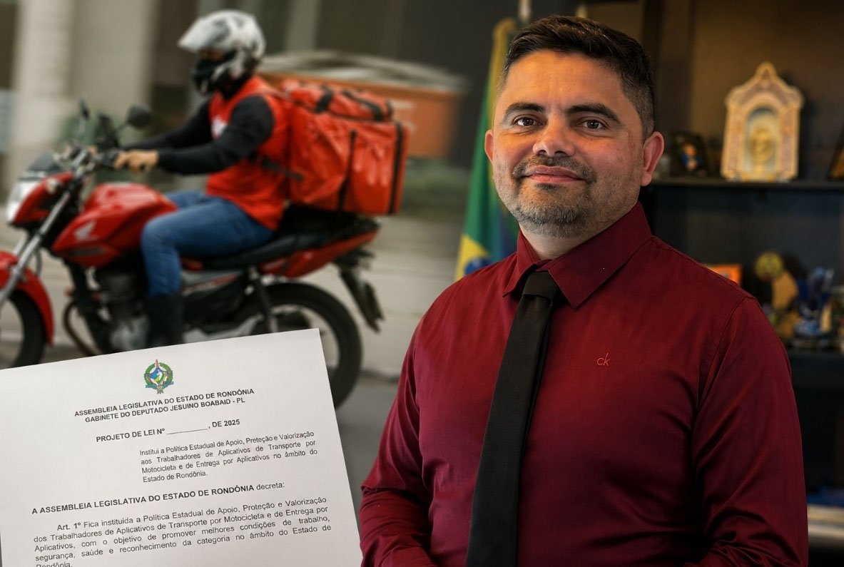 Projeto do deputado Jesuíno Boabaid se torna Lei e cria política de apoio aos motoboys e entregadores por aplicativo em Rondônia 1 Projeto do deputado Jesuíno Boabaid se torna Lei e cria política de apoio aos motoboys e entregadores por aplicativo em Rondônia