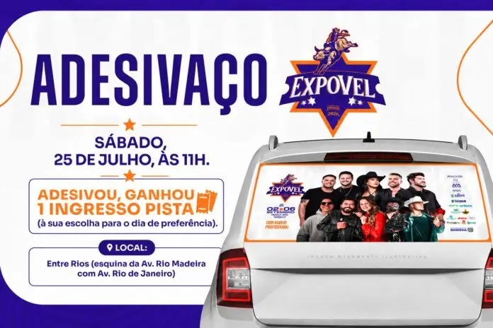 EXPOVEL 2026 promove Adesivaço neste sábado e distribui ingressos para participantes