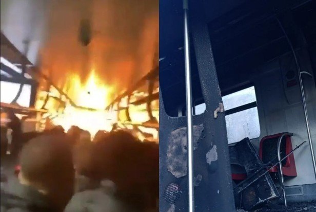 Veja momento em que trem com passageiros pega fogo na linha 12 – VÍDEO