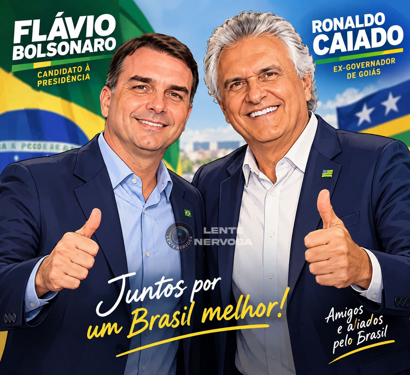 Caiado deve oficializar apoio a Flávio Bolsonaro nesta terça-feira durante ato em Goiânia 1 Caiado deve oficializar apoio a Flávio Bolsonaro nesta terça-feira durante ato em Goiânia