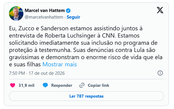 Após entrevista à CNN, deputados pedem proteção a Roberta Luchsinger